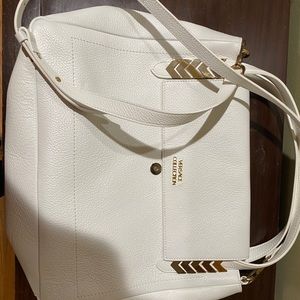 Versace Collection White Leather with Gold accent